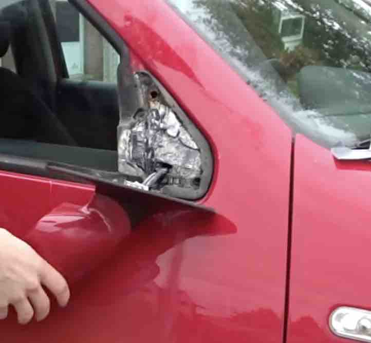 how to fix a hanging side mirror with glue