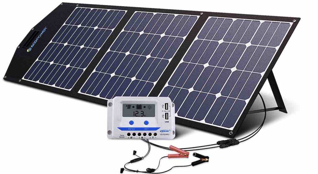 1. ACOPOWER® 120W Portable Solar Panel Kits, 12V Foldable Solar Panel with 10A Charge Controller in Suitcase