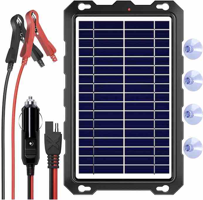 2. Upgraded 7.5W& 12V Portable Waterproof Solar Panel Trickle Charging Kit for Car, Automotive, Motorcycle, Boat, Marine,